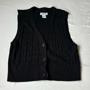 Black Button-Up Sweater Vest